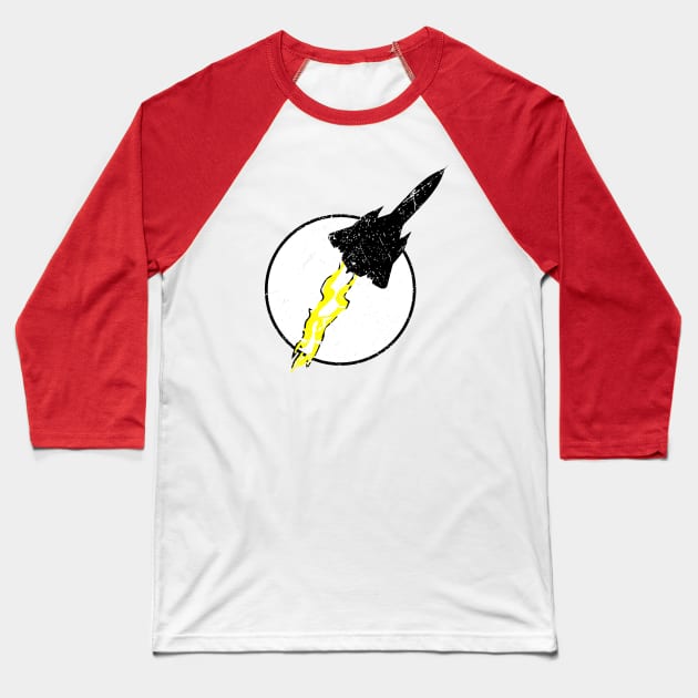 SR-71 Blackbird Thunder Logo Baseball T-Shirt by Mandra